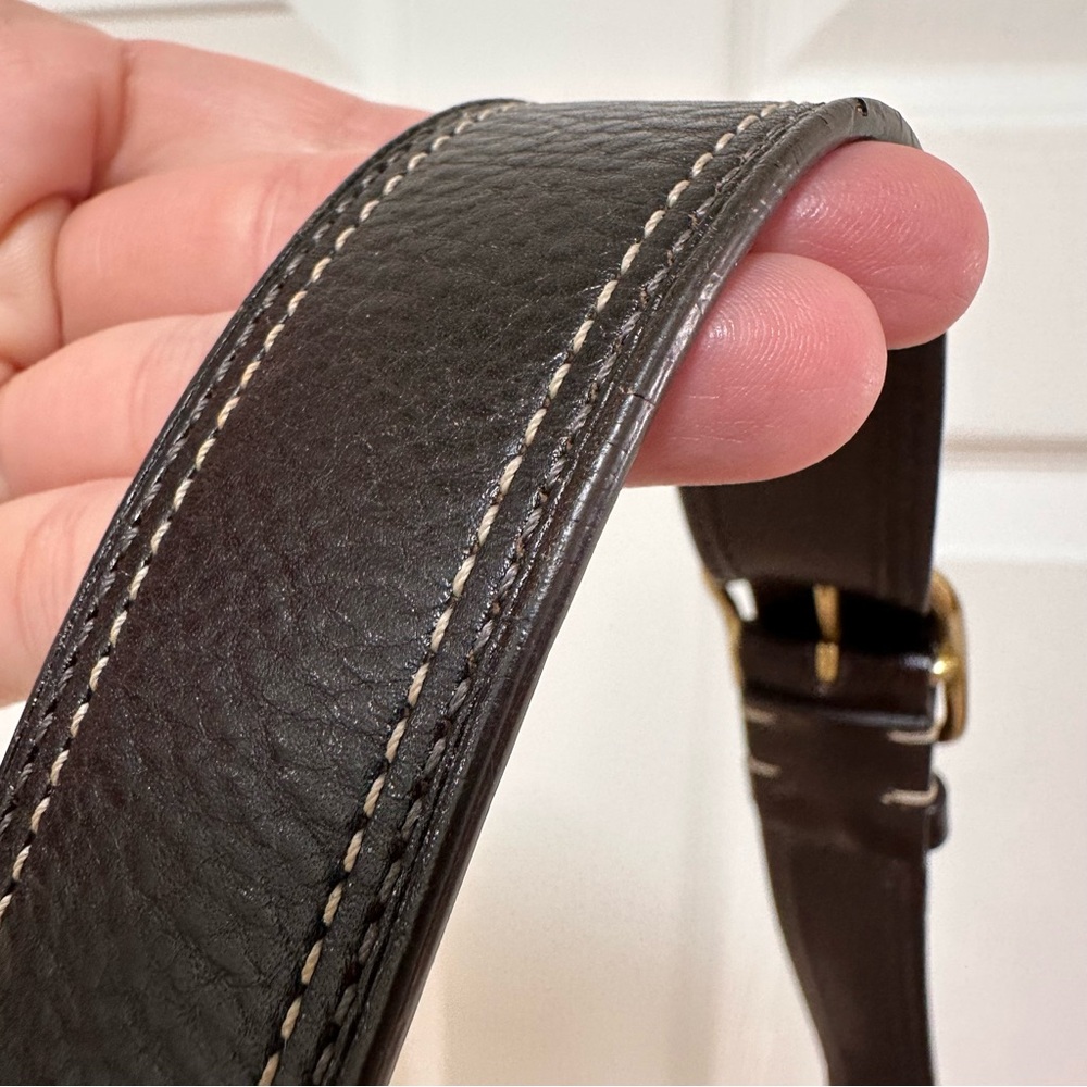 SOLD Coach Hamptons Signature Jacquard Hobo Brown Leather Brass Clasp - Picture 7 of 15